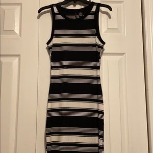 Black and white fitted dress